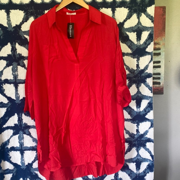 EKouaer Dresses & Skirts - EKouaer XL red rayon tunic dress
